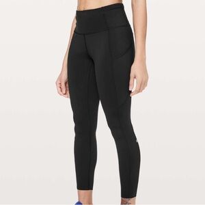 Lululemon Fast & Free 7/8 Non-Reflective Black Leggings